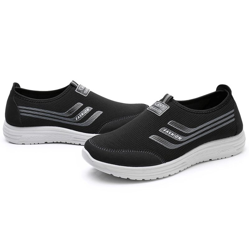 Strikket Stoff For Menn Pustende Behagelige Slip-On Casual Walking Sko