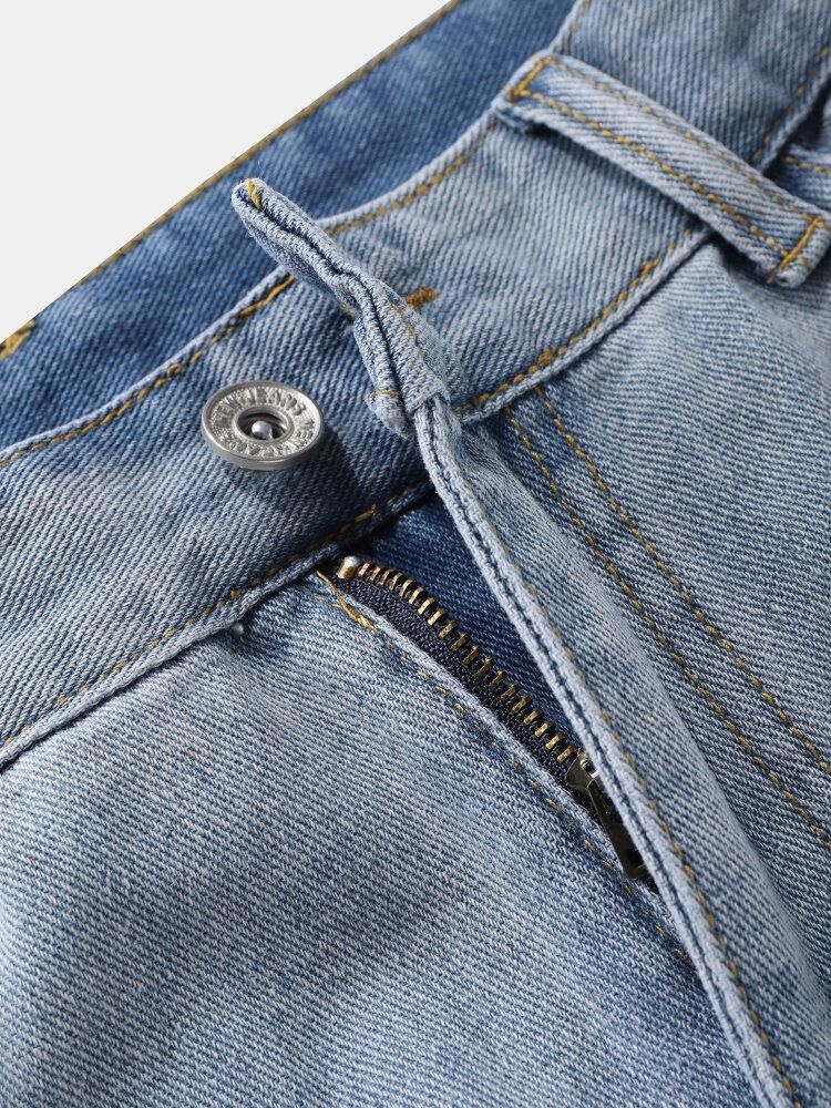 Denim Gradientlommer For Menn Løse Komfortable Fritidsshorts