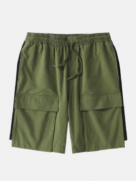 Herre 100 % Bomull Arbeidsshorts Med Elastisk Midje Med Flere Lommer