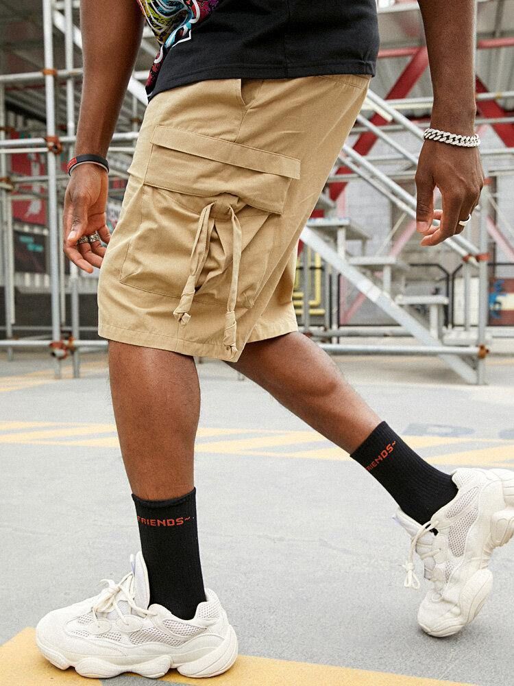 Menns Uformelle 100 % Bomullslommer Cargo-Shorts