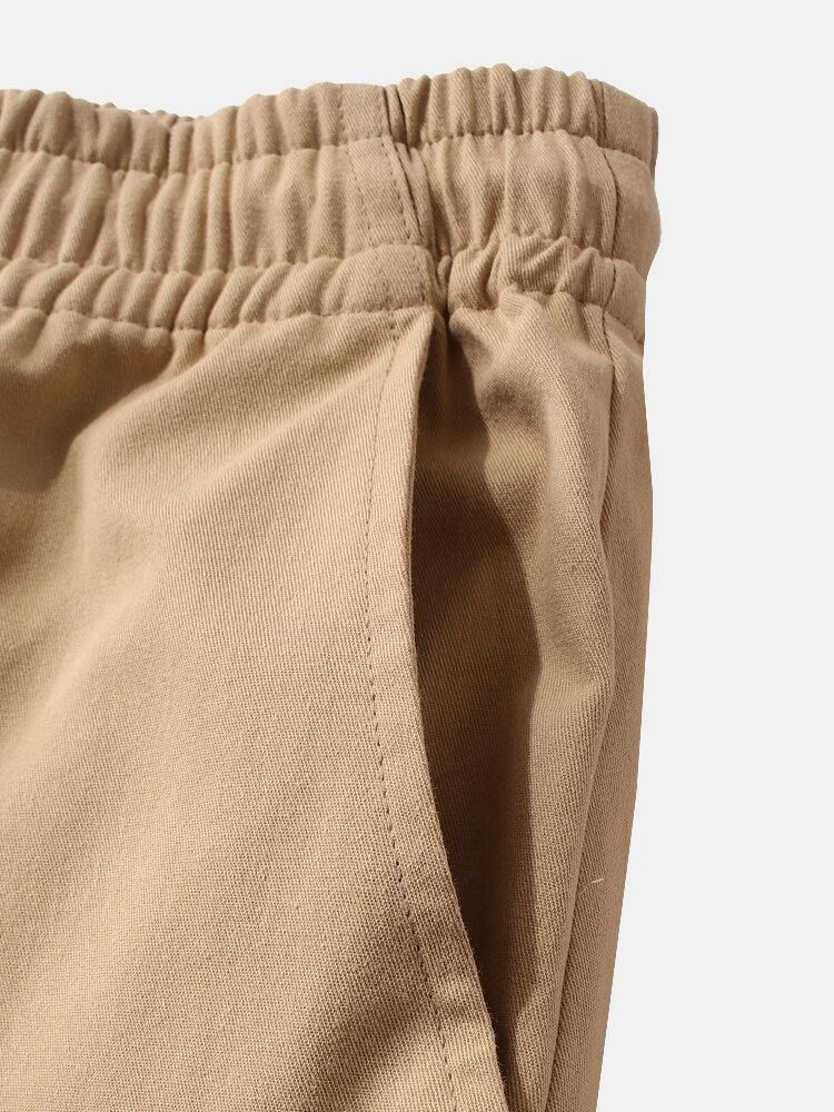 Menns Uformelle 100 % Bomullslommer Cargo-Shorts