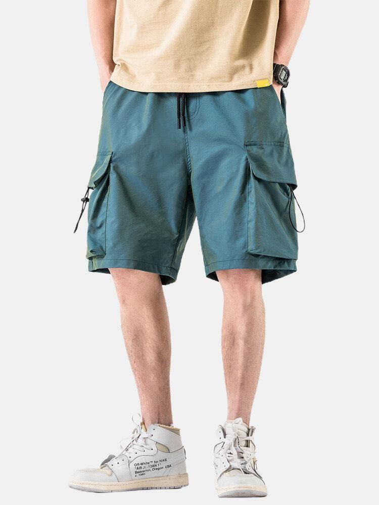 Menns Uformelle Cargo-Shorts Med Stor Lomme Med Snøring