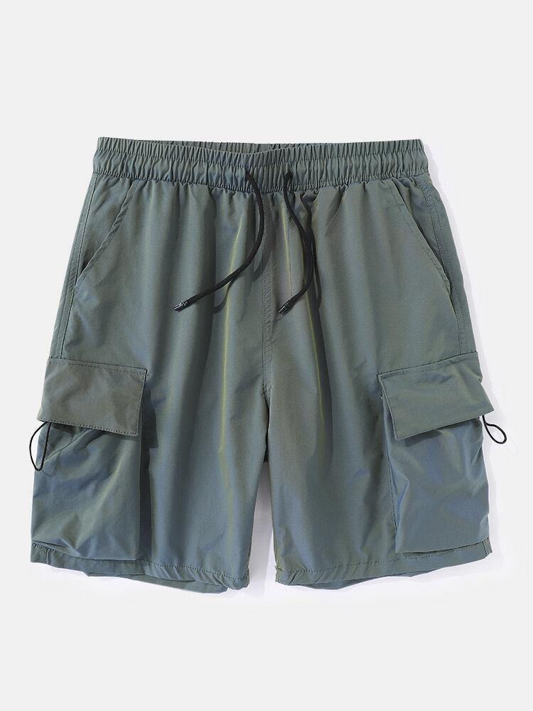 Menns Uformelle Cargo-Shorts Med Stor Lomme Med Snøring