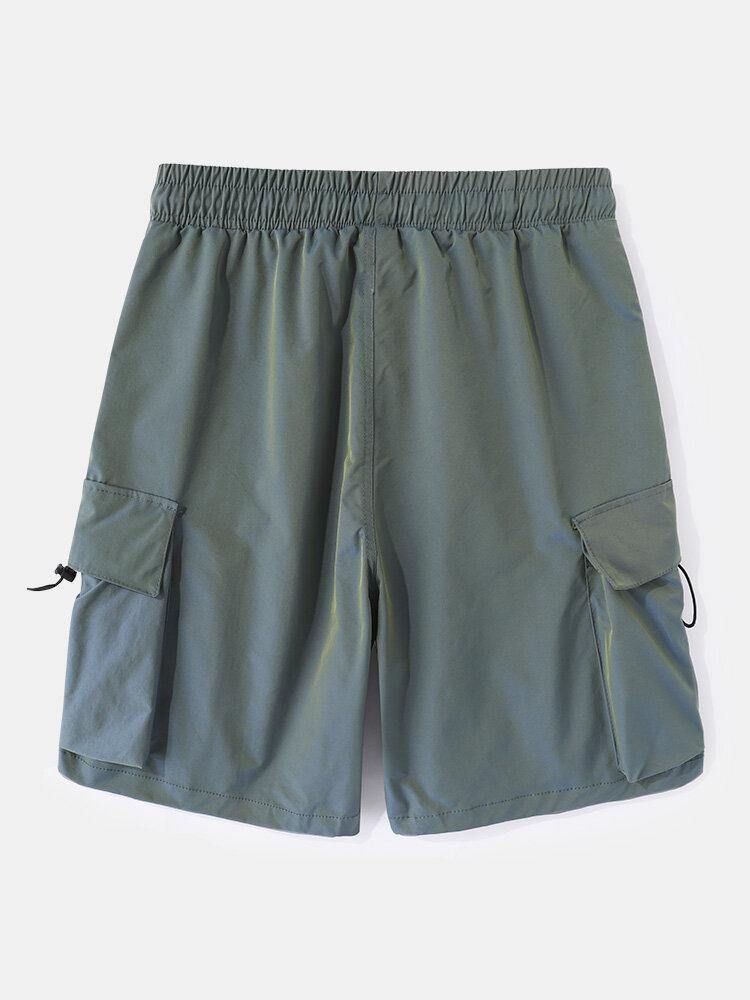 Menns Uformelle Cargo-Shorts Med Stor Lomme Med Snøring