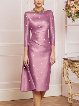 Polka Dots Elegant Tight Midi-Kjole