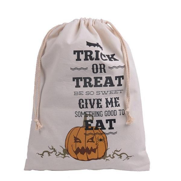 Halloween Bag Canvas Party Halloween Sekker Snøring Godteri Gaver Bag