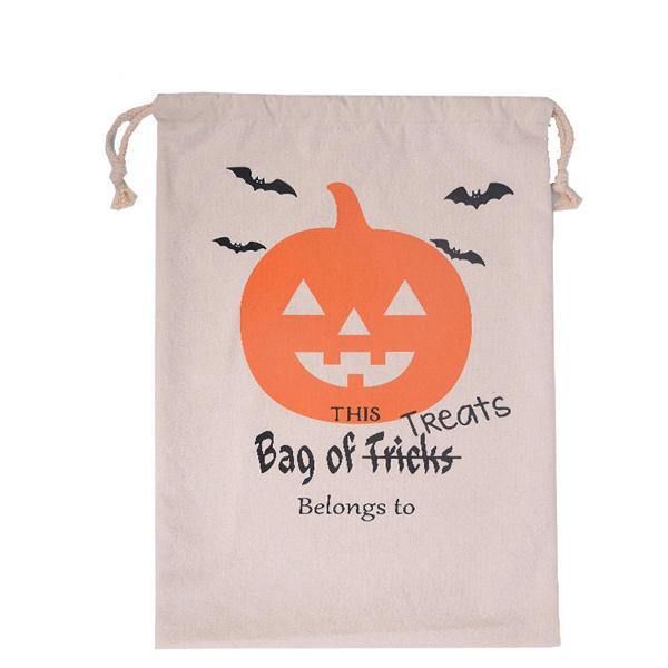 Halloween Bag Canvas Party Halloween Sekker Snøring Godteri Gaver Bag