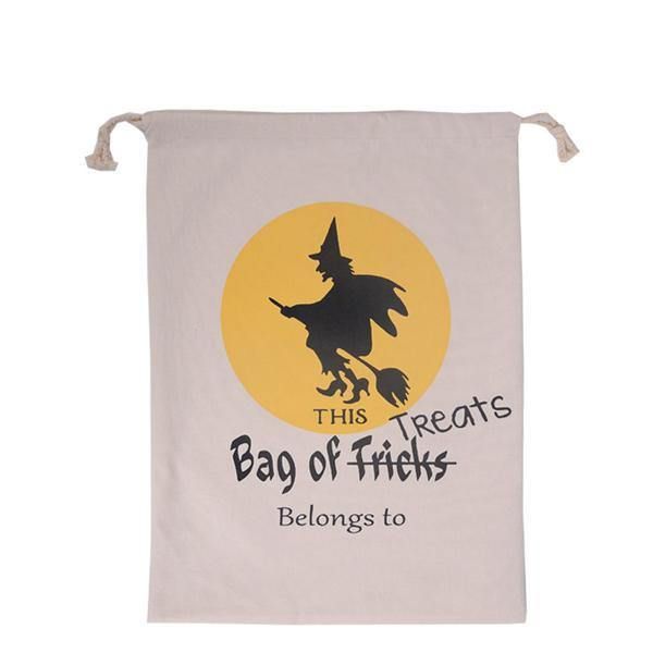 Halloween Bag Canvas Party Halloween Sekker Snøring Godteri Gaver Bag