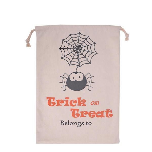 Halloween Bag Canvas Party Halloween Sekker Snøring Godteri Gaver Bag