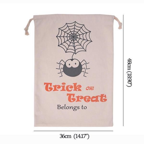 Halloween Bag Canvas Party Halloween Sekker Snøring Godteri Gaver Bag