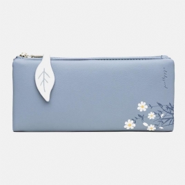 Kvinner 13 Kortspor Bifold Blomst Trykt Lang Lommebok Clutches Bag