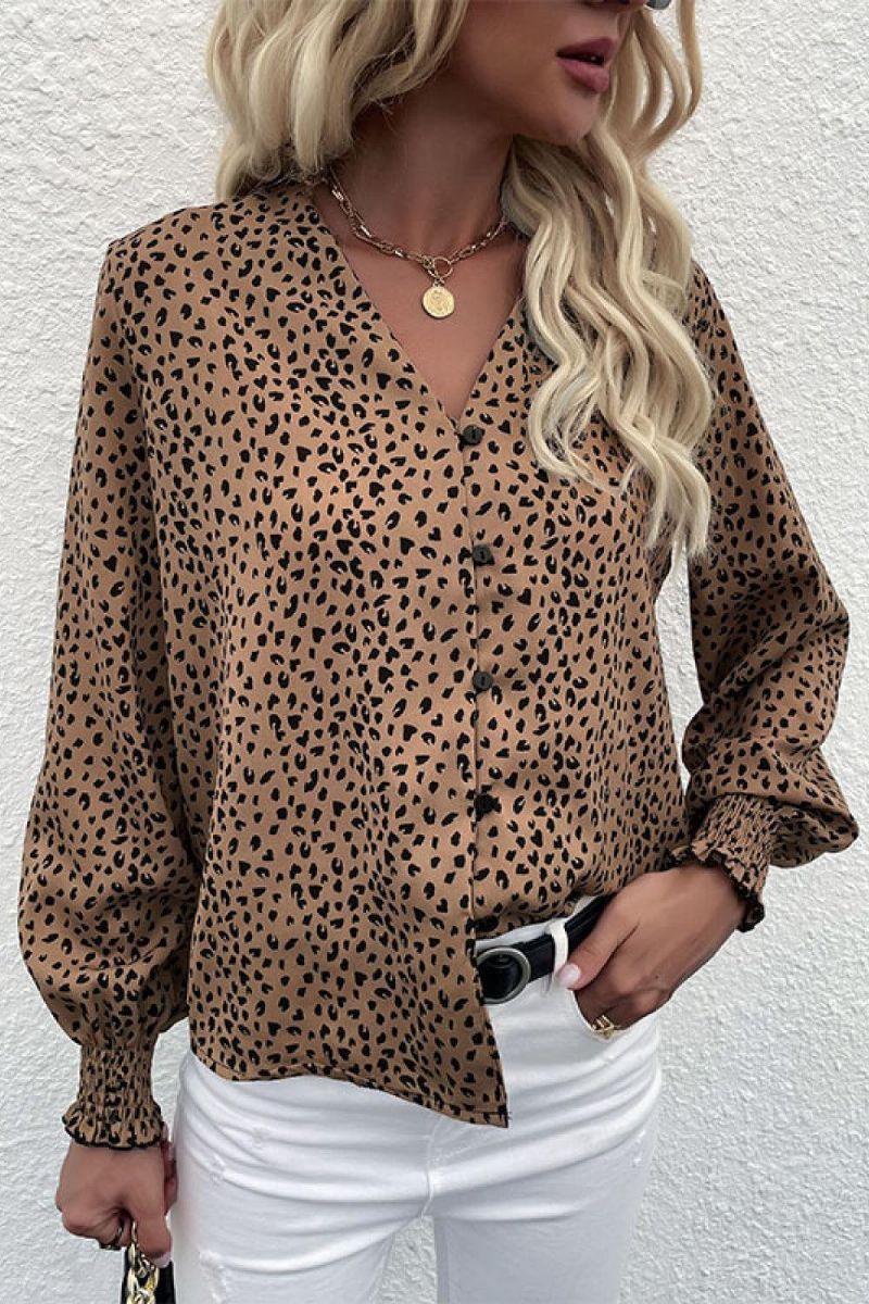 Skjorte Med Knapper I Leopard