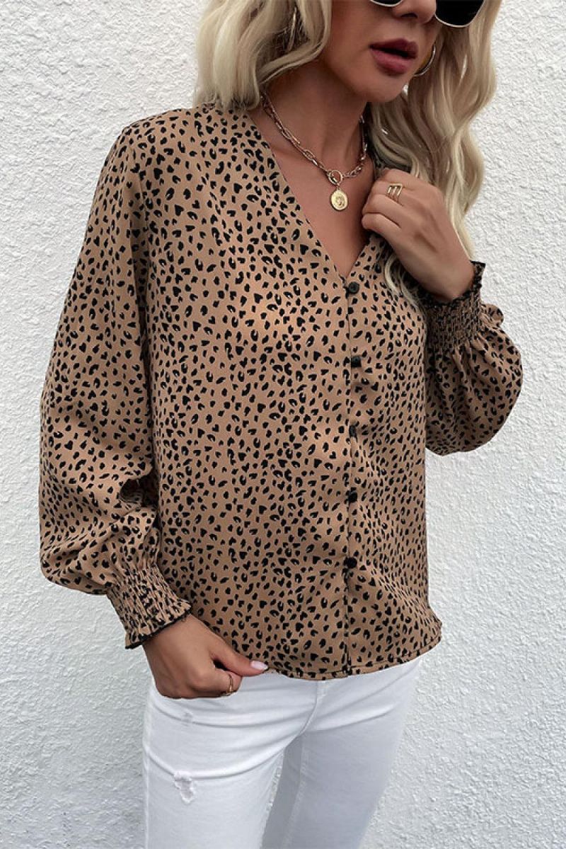 Skjorte Med Knapper I Leopard