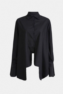 Ujevn Hem Button Down Skjorte