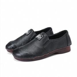 Comfy Ekte Skinn Myk Sklisikre Flate Loafers