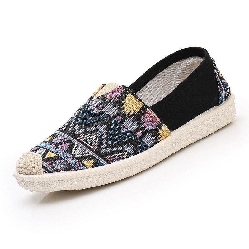 Kvinner Casual Myk Patchwork Rund Toe Fisherman Sko