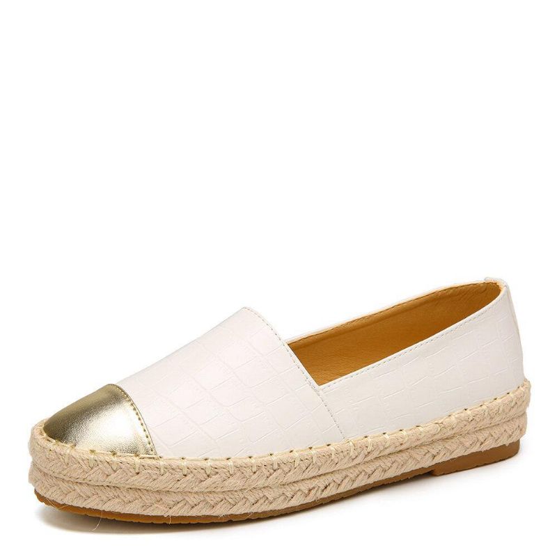 Kvinner Casual Skjøting Slip On Espadrille Loafers Flate Sko Fisherman'S Shoes