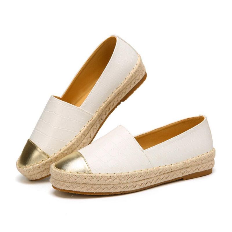 Kvinner Casual Skjøting Slip On Espadrille Loafers Flate Sko Fisherman'S Shoes