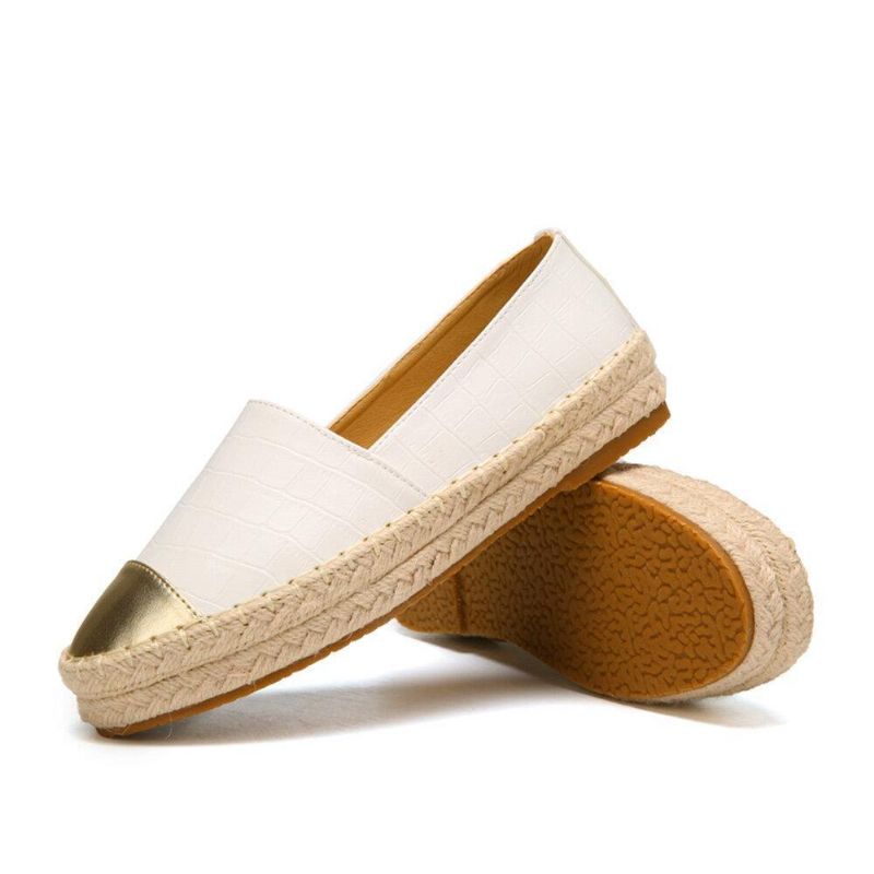 Kvinner Casual Skjøting Slip On Espadrille Loafers Flate Sko Fisherman'S Shoes