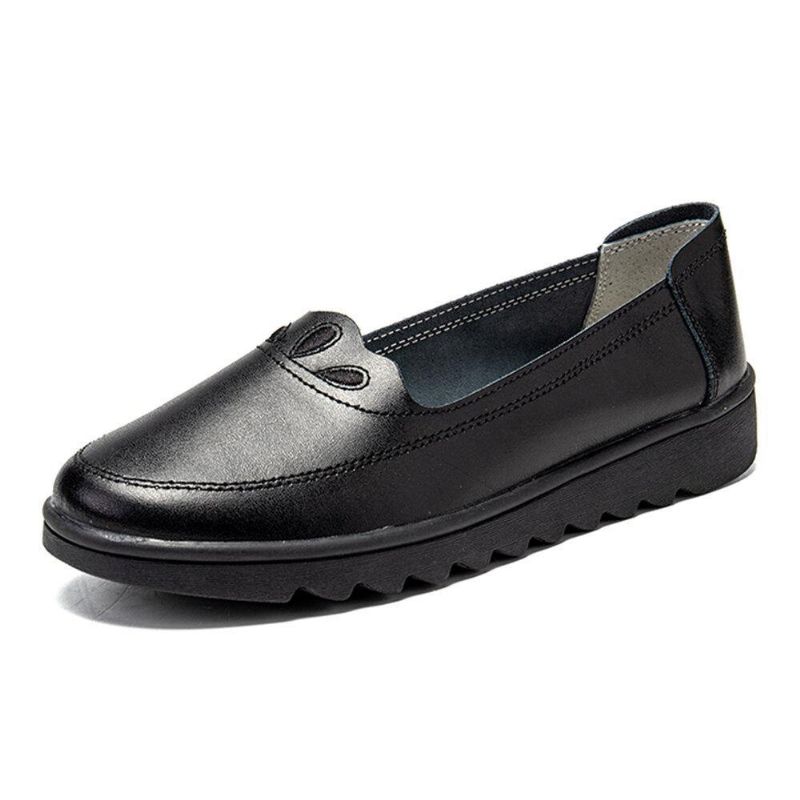 Kvinner Daglig Rund Toe Myk Ensfarge Flat Loafers Sko