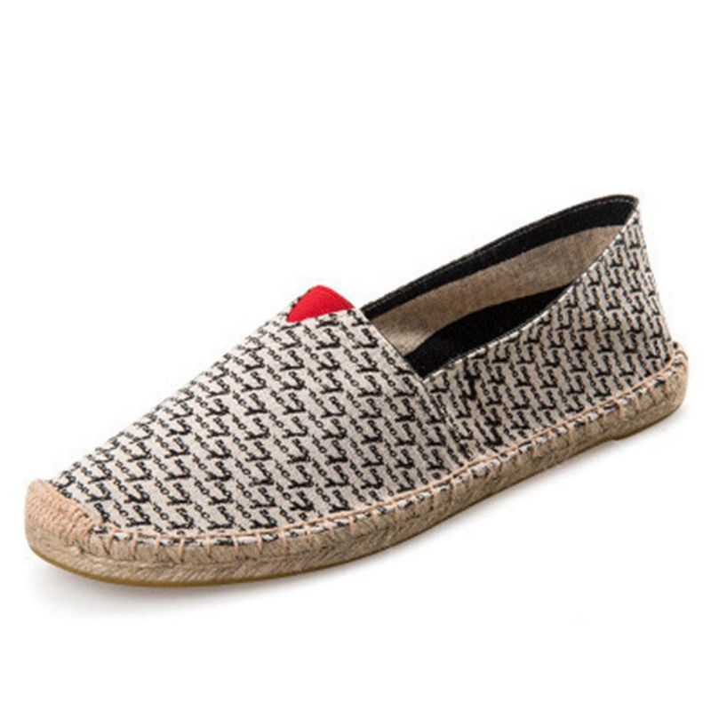 Kvinner Stor Størrelse Ensfarget Slip-On Espadrilles Fisherman Flat Shoes