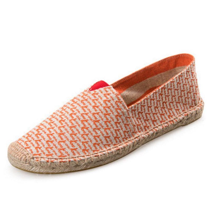 Kvinner Stor Størrelse Ensfarget Slip-On Espadrilles Fisherman Flat Shoes