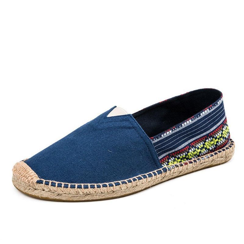 Kvinner Stor Størrelse Etnisk Stil Lin Slip-On Espadrille Fisherman'S Shoes