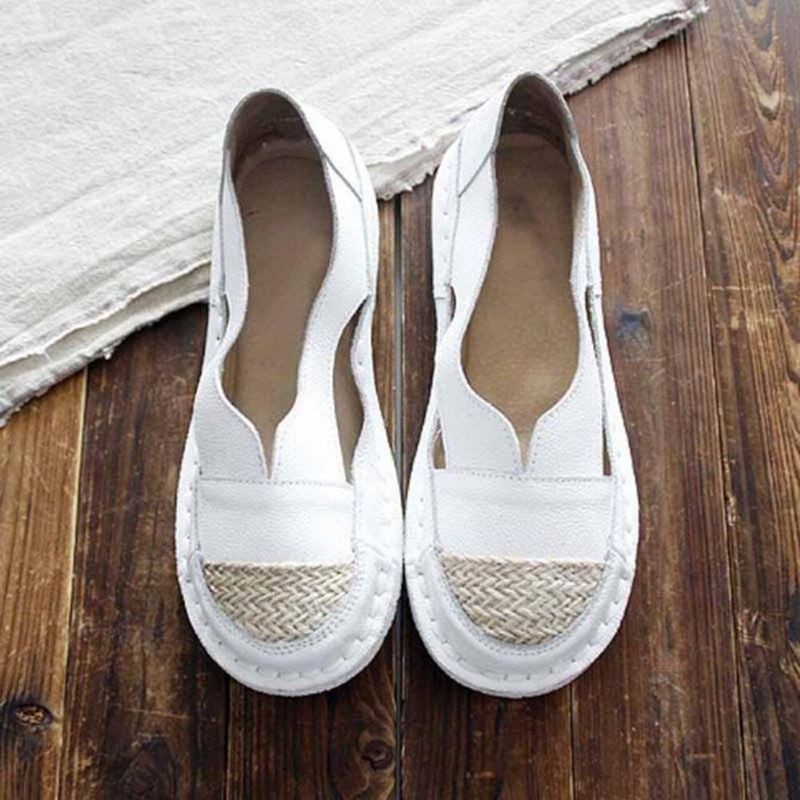 Plus Size Dame Loafers Rund Toe Uformell Hulsøm Slip-On Flate Sko