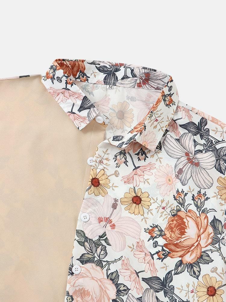 Ferieskjorter Med Solid Blomstertrykk For Menn