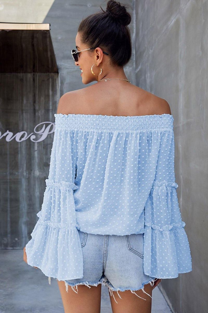 Swiss Dot Off The Shoulder Topp