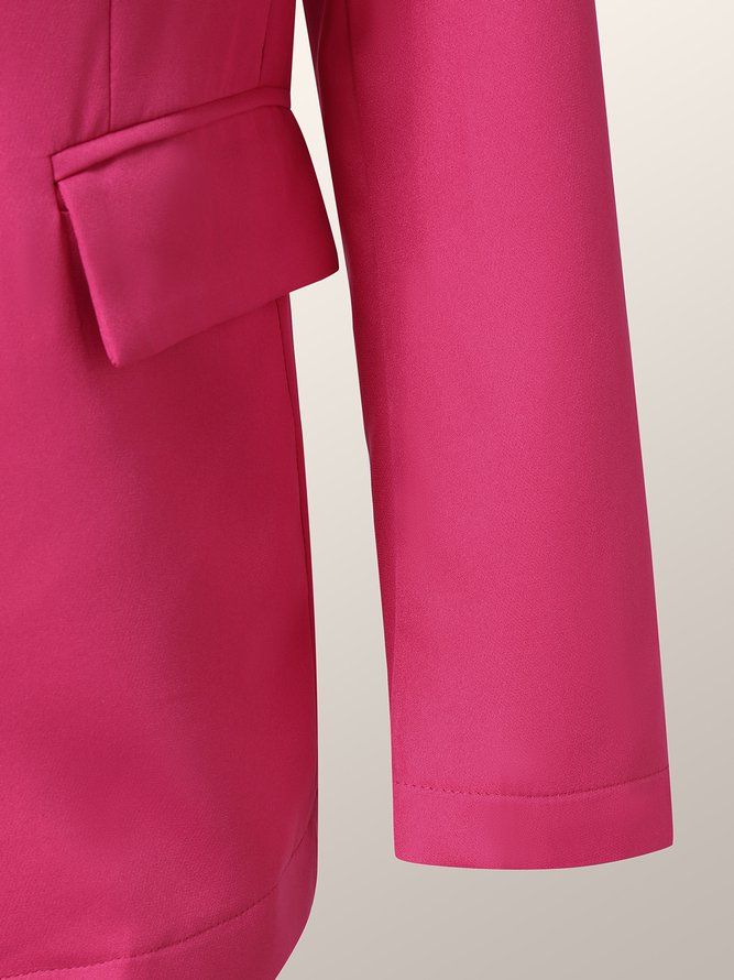 Rose Red Langermet Plain Elegant Regular Fit Blazer