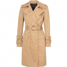 Spenne Dobbeltspent Belte Lang Trenchcoat