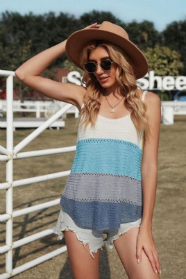 Color Block Knit Tank Top