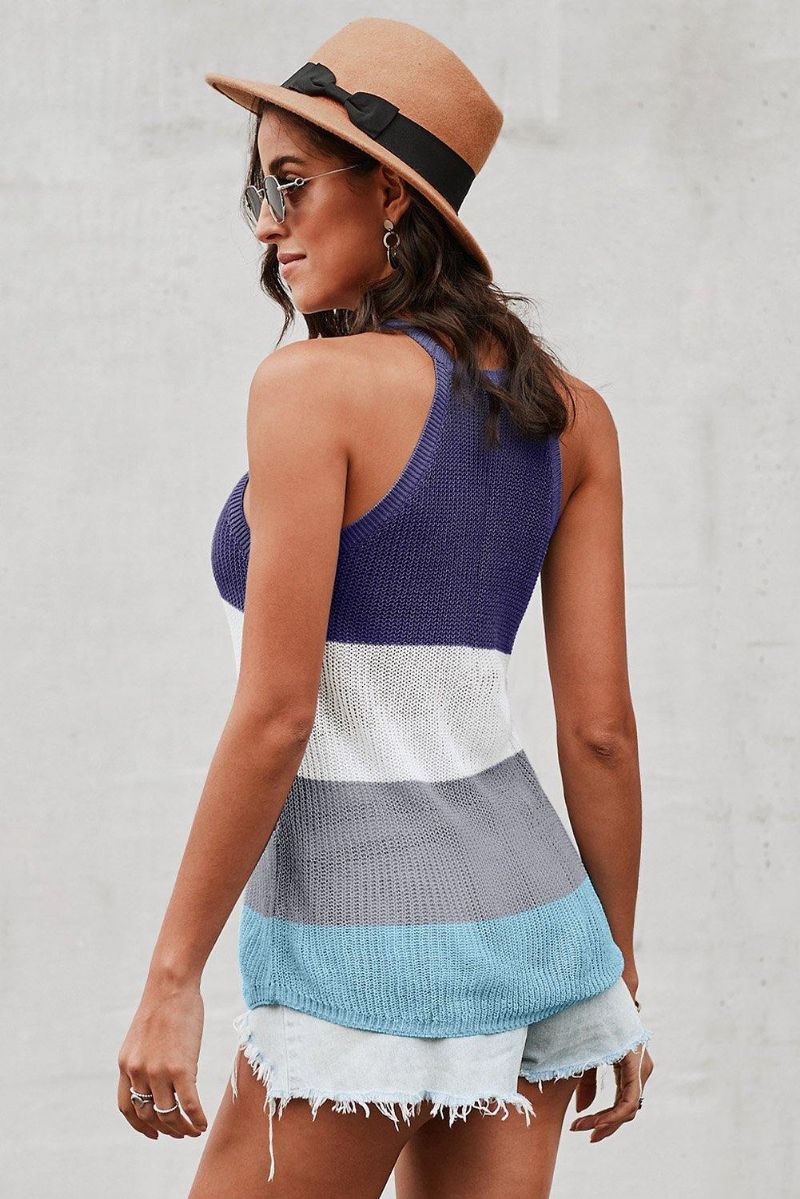 Color Block Stripet Tank Top