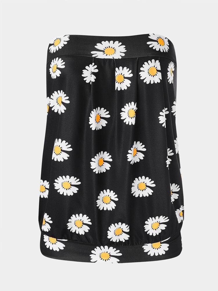 Små Tusenfryd Print Stroppeløs Ermeløs Holiday Beach Tube Tank Top