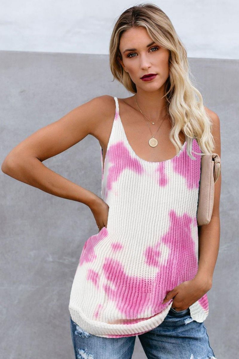 Tie Dye Waffle Knit Tank