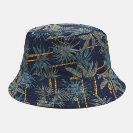 Kvinner Og Menn Banan Tree Mønster Dobbeltsidig Utendørs Casual Sunshade Bucket Hat