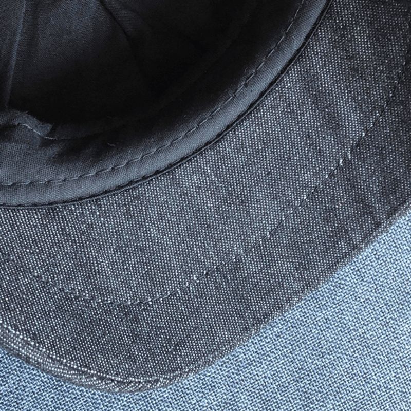 Menn Denim Patchwork Beret Cap Uformell Retro Elastisk Band Åttekantet Hat Flat Hat Painter Newsboy Cap