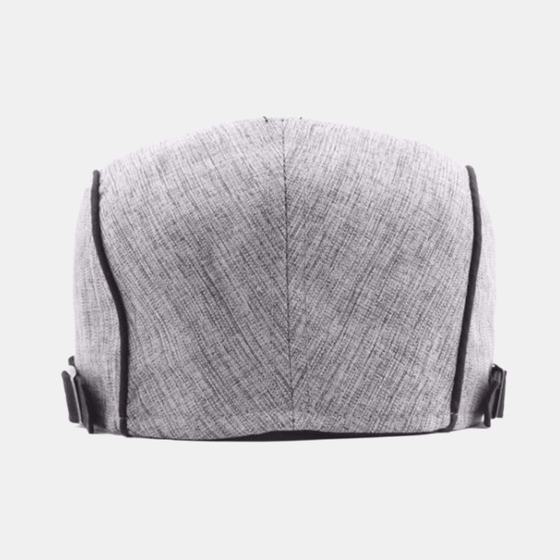 Menn Pinstripe Beret Cap Bomull Lin Justerbar Britisk Mote Sunshade Newsboy Cap Flat Hat