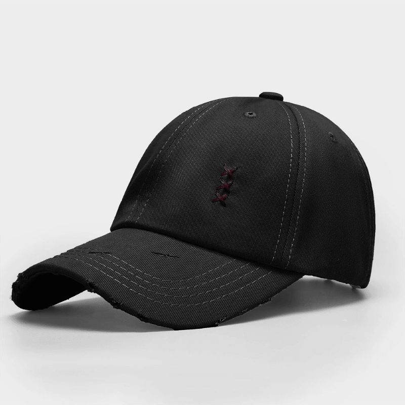 Unisex Avslappet Justerbar Caps Bomullsbroderi Uformelt Solseil Baseballcaps