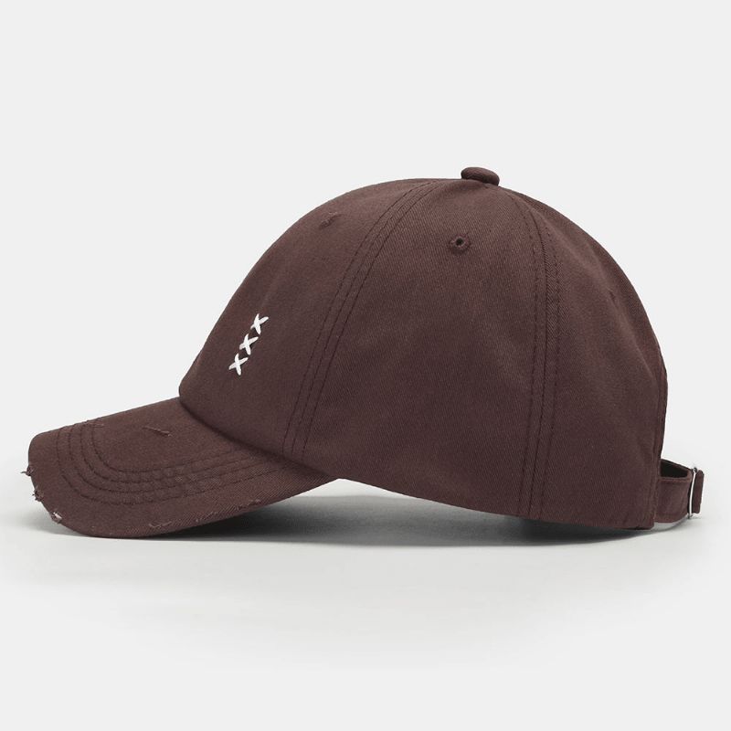 Unisex Avslappet Justerbar Caps Bomullsbroderi Uformelt Solseil Baseballcaps