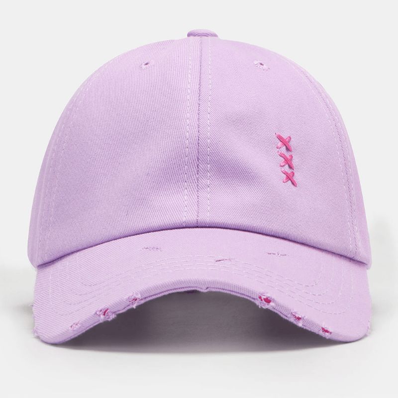 Unisex Avslappet Justerbar Caps Bomullsbroderi Uformelt Solseil Baseballcaps