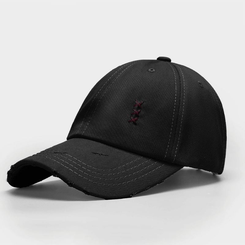 Unisex Avslappet Justerbar Caps Bomullsbroderi Uformelt Solseil Baseballcaps