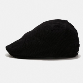 Unisex Corduroy Uformell All-Match Solid Farge Forward Hat Beret Hat