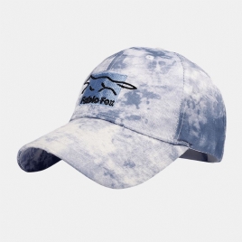 Unisex Tie-Dye Ivy Cap Little Fox Broderimønster Utendørs Solskjerm Avslappet Justerbar Cap Baseballhatter