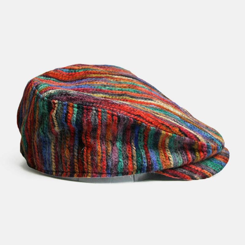 Unisex Tie-Dye Regnbue Blandede Farger Striper Mønster Etnisk Stil Uformell Personlighet Forward Hat Beret Hat