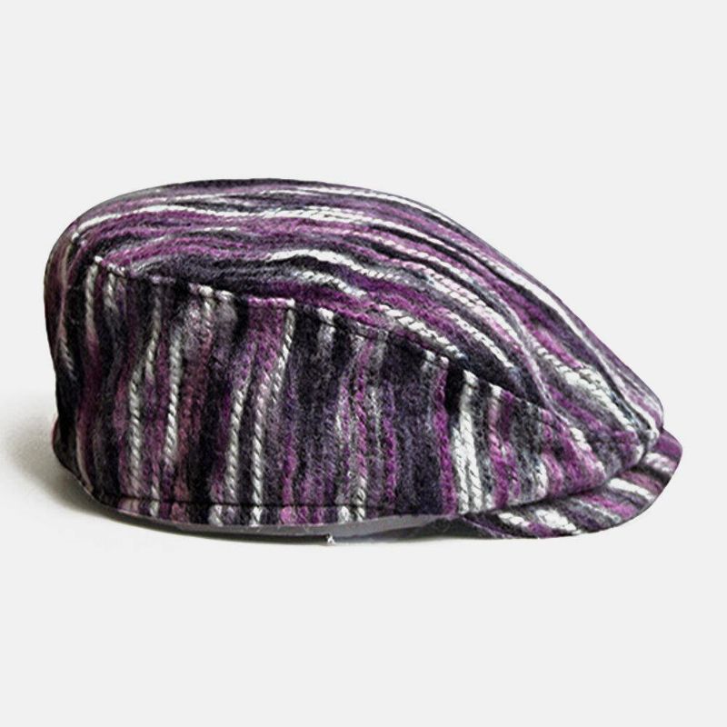 Unisex Tie-Dye Regnbue Blandede Farger Striper Mønster Etnisk Stil Uformell Personlighet Forward Hat Beret Hat