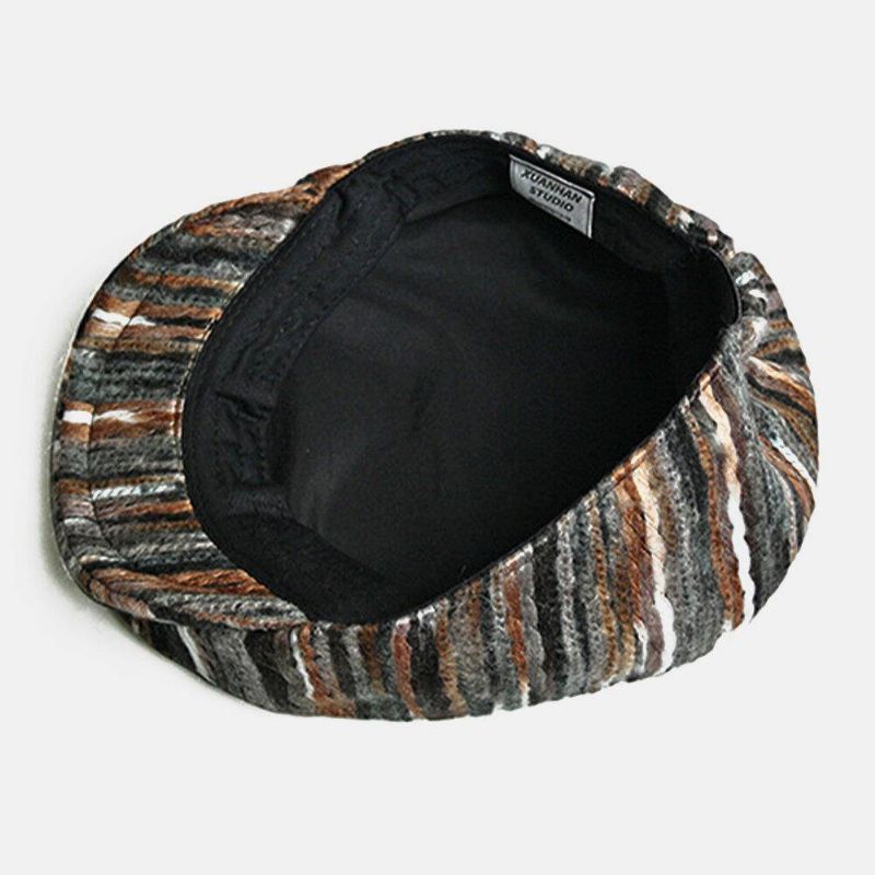 Unisex Tie-Dye Regnbue Blandede Farger Striper Mønster Etnisk Stil Uformell Personlighet Forward Hat Beret Hat