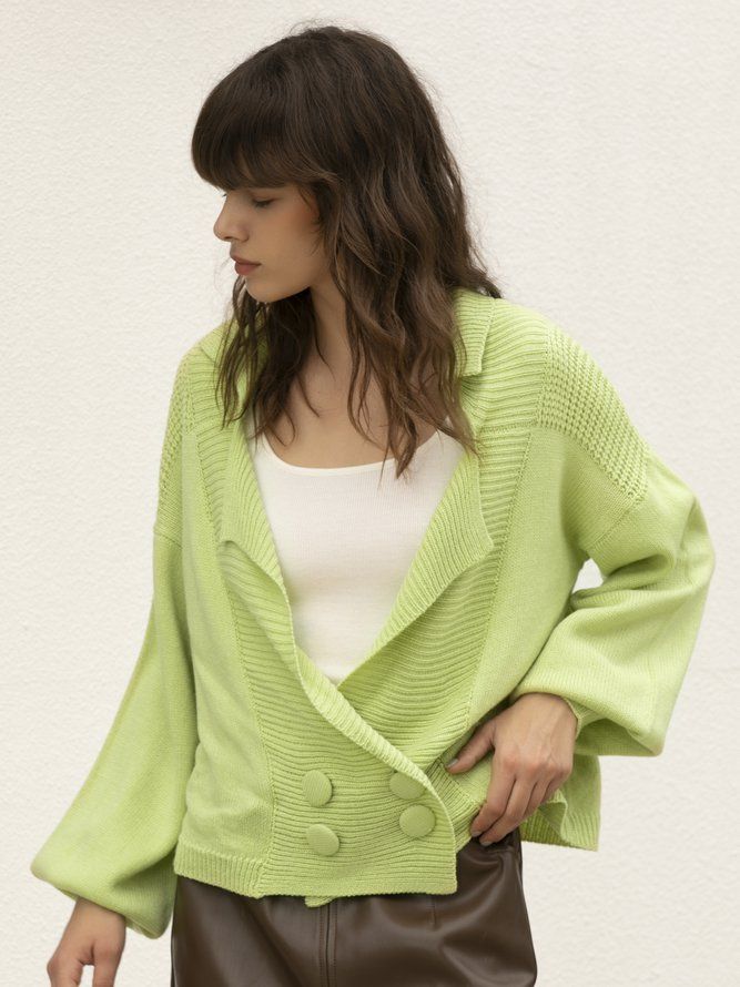 V-Hals Langermet Shift Cardigan