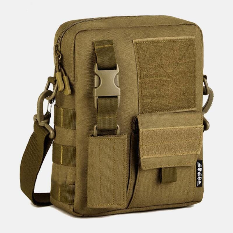 Herre Camo Pattern Multifunction Stor Kapasitet Utendørs Reise Taktisk Veske Crossbody Bag Skulderveske Firkantet Veske